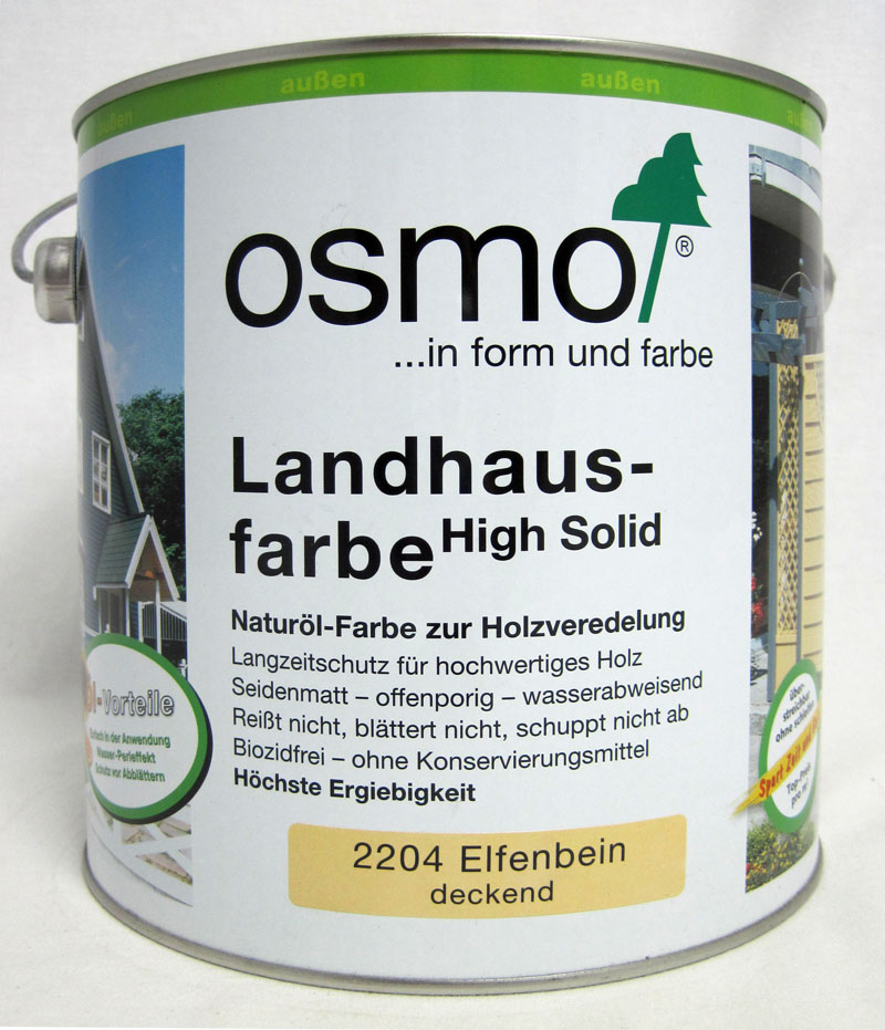 Osmo Landhausfarbe 2204 Elfenbein deckend 2,5 L