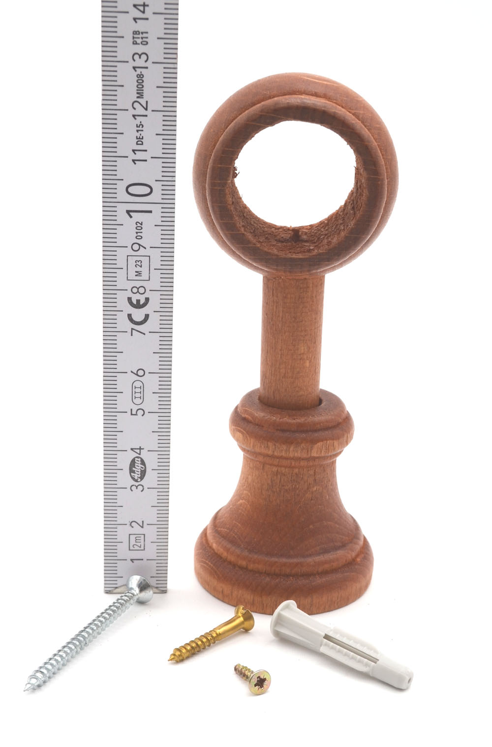1 Wandträger geschlossen für Stil Ø 28 mm Holz Kirschbaum WA 10,5 cm  1 Wandträger geschlossen für Stil Ø 28 mm Holz Kirschbaum WA 10,5 cm