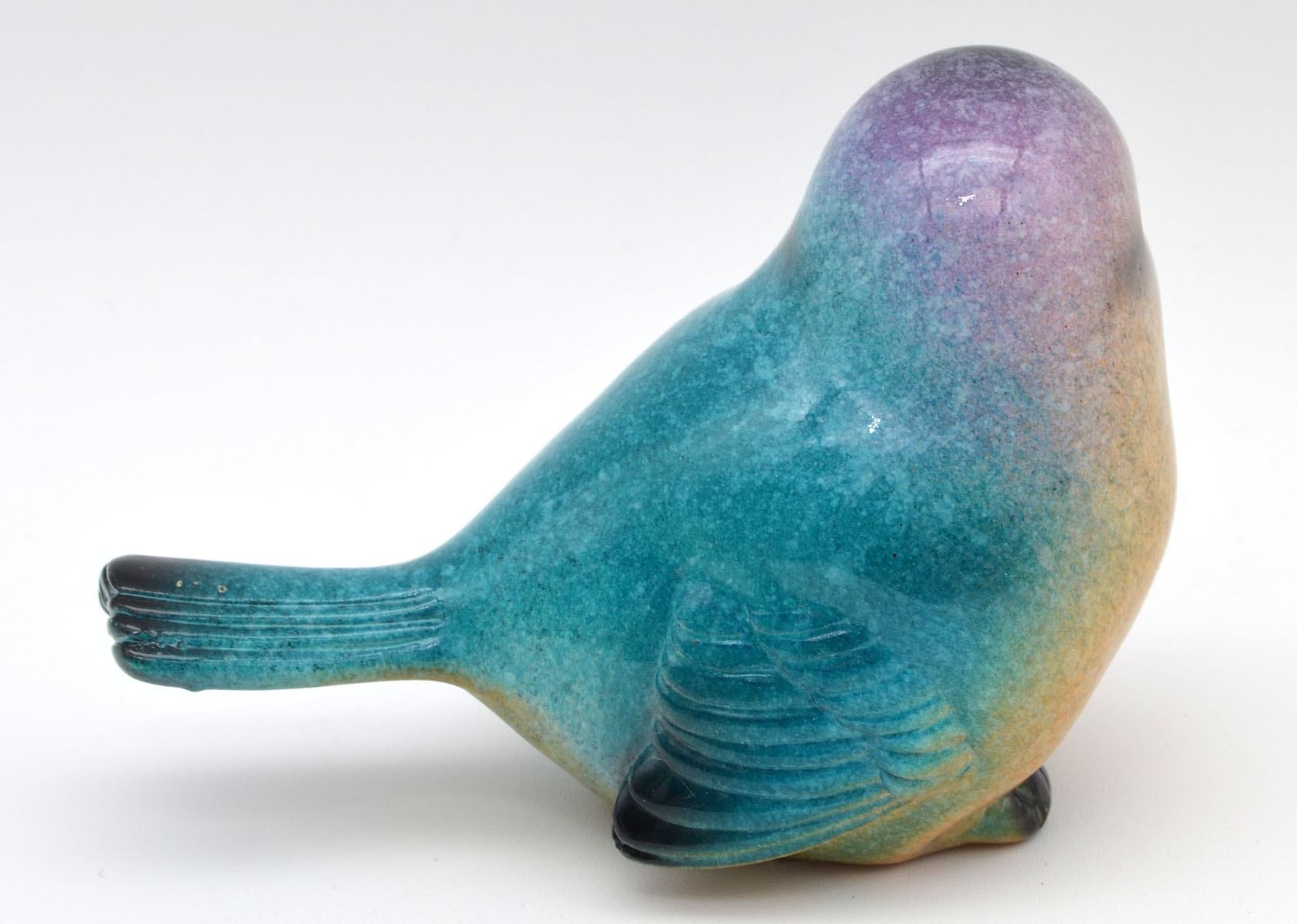 Handbemalter Keramik-Vogel – 6 oder 8 cm in 4 Farben