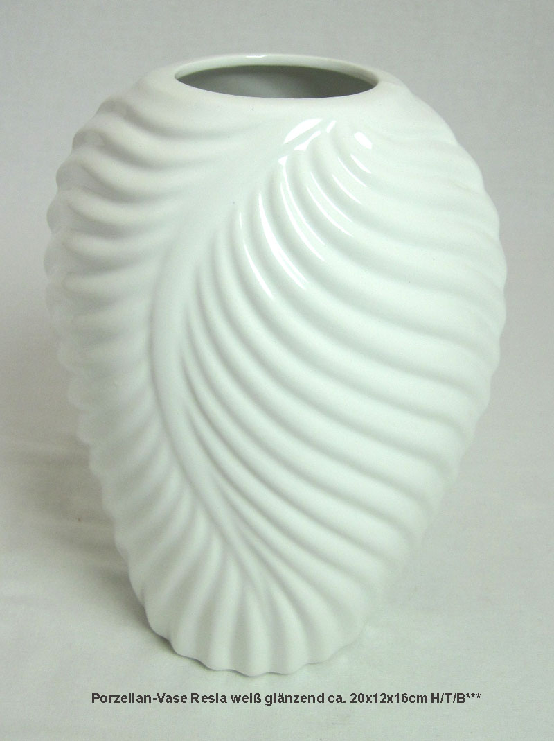 Porzellan-Vase Resia weiß glänzend ca. 20x12x16cm H/T/B