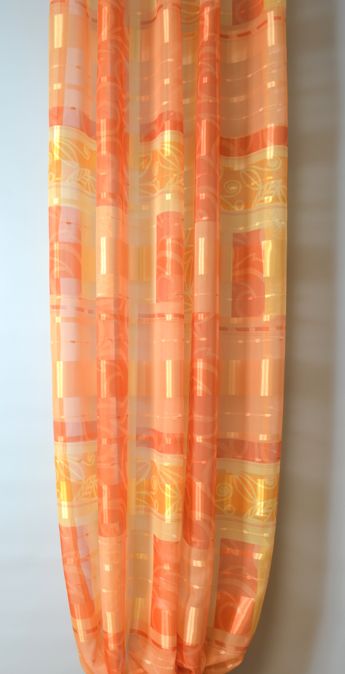 1 Seitenschal halbtransparent gemustert orange 0,45x2,60 m BxH
