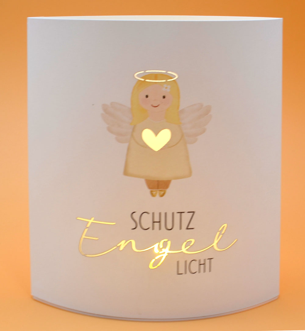 LED-Laterne Poesielicht Schutzengel zum Stehen oder Hängen mit Timer 16x13,x5 cm 