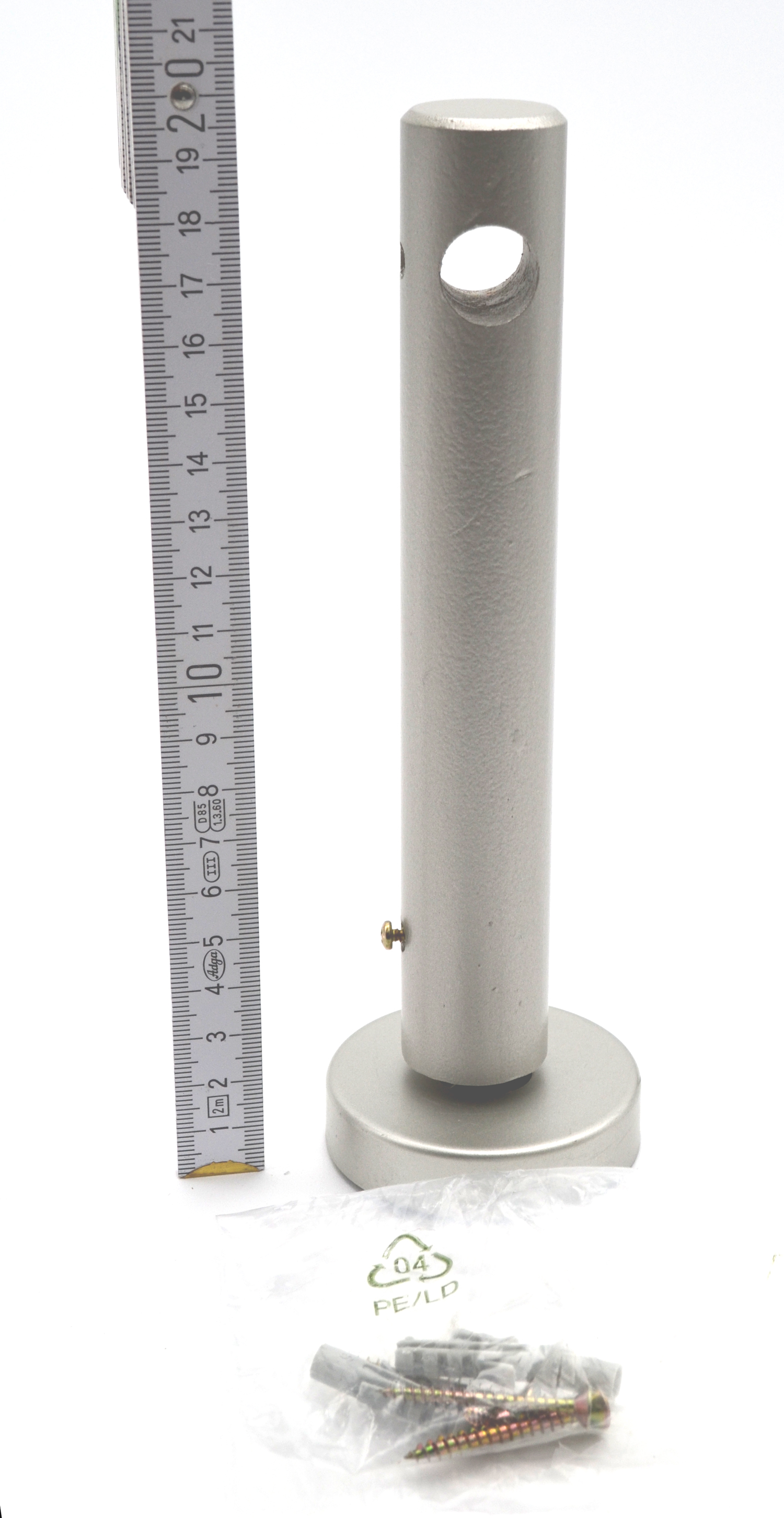 1 Holz-Träger geschlossen für Stilgarnituren Ø 20 mm silber WA 17,0 cm