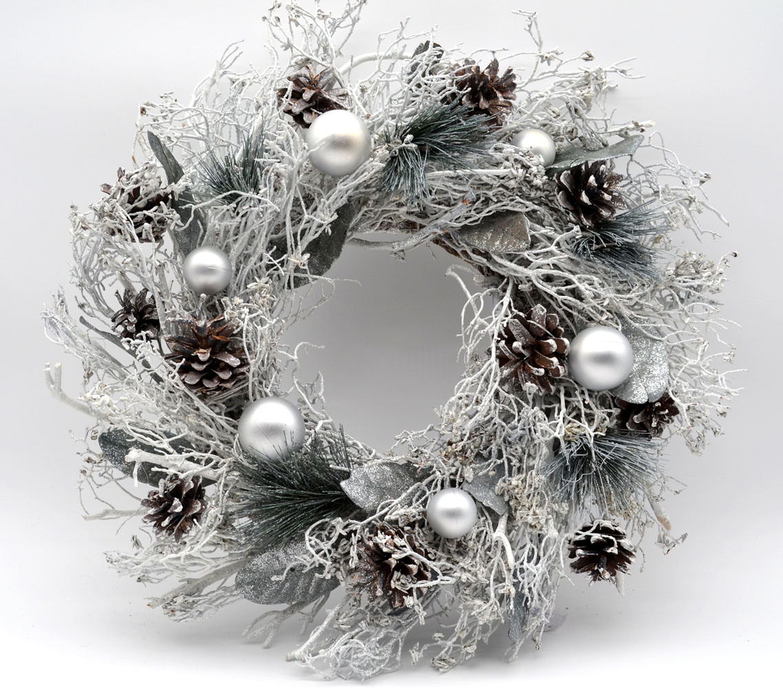 Adventskranz Wintermix Türkranz künstlich d=42 cm B-Ware