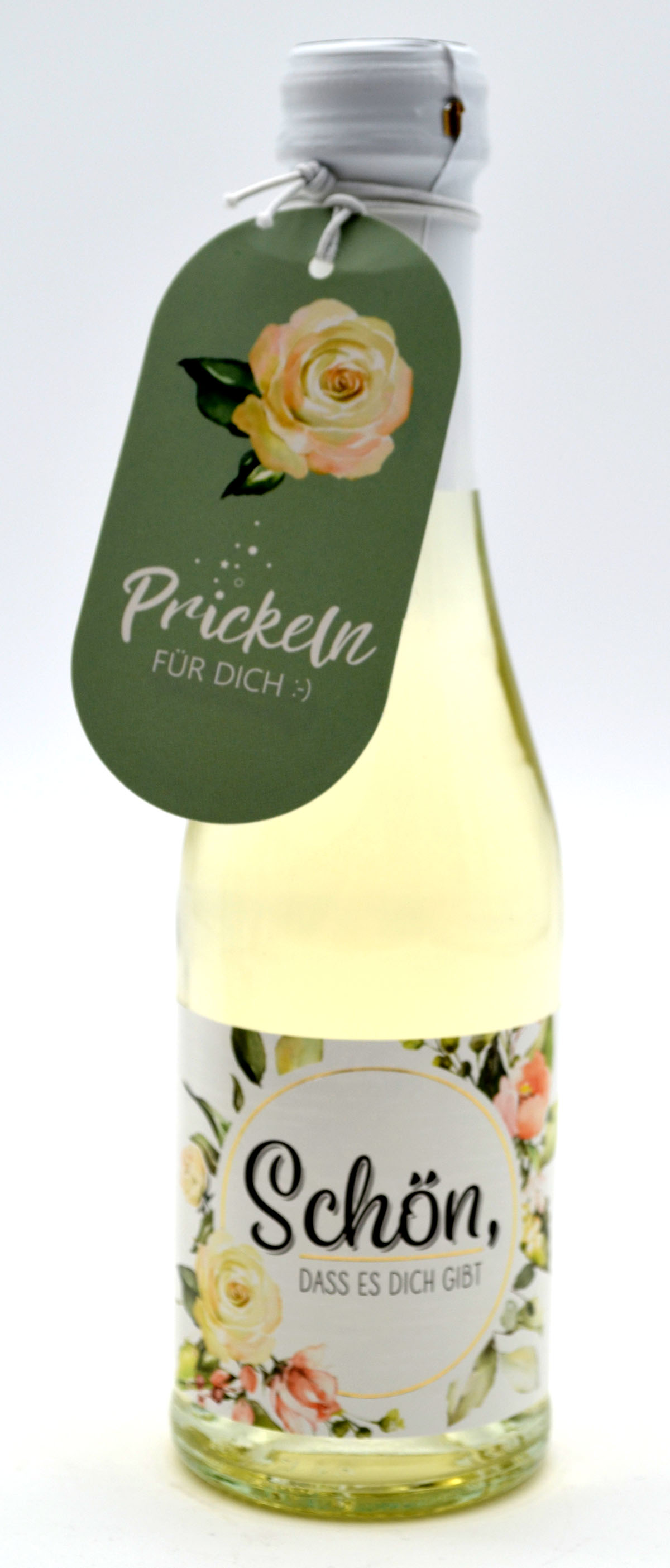 Perlwein Prickeln 0,2 l "Blumen" mit Geschenkanhänger 