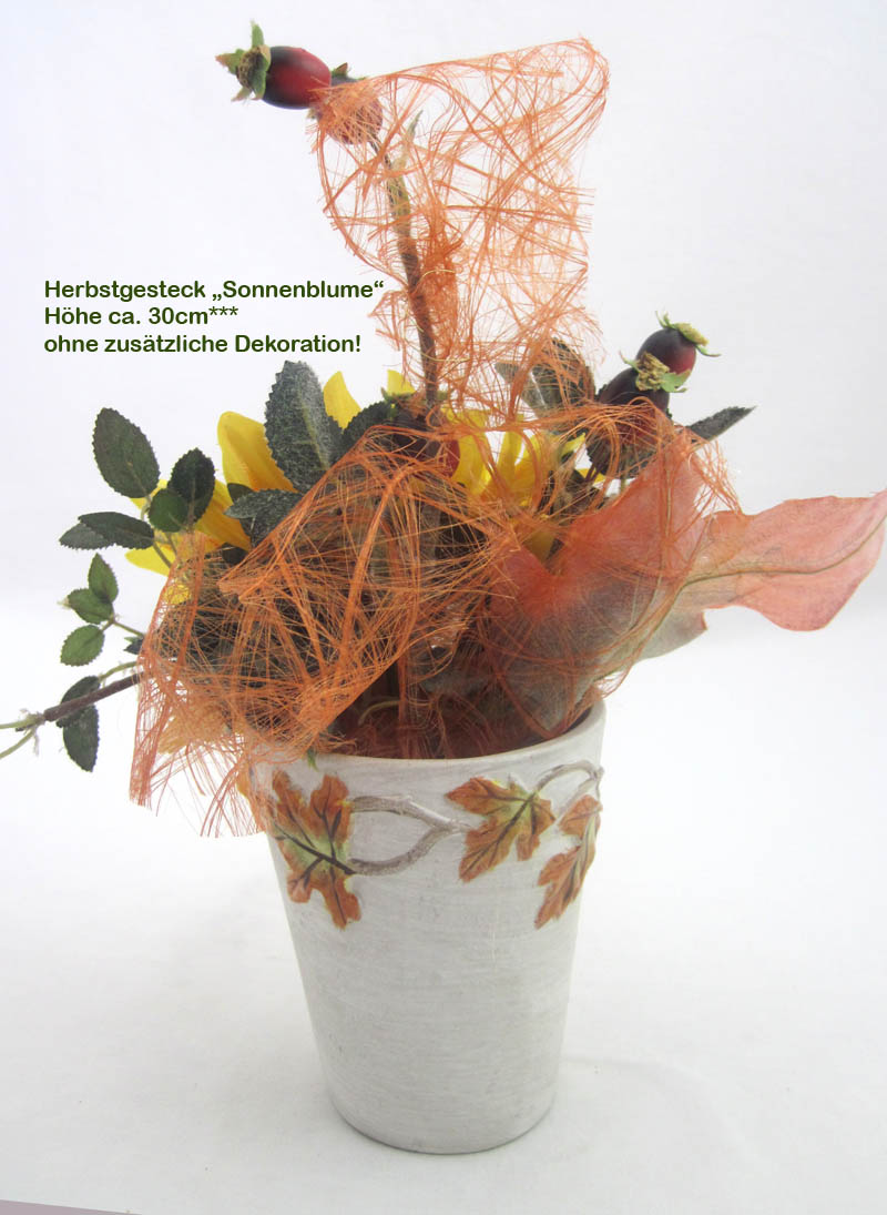 herbstgesteck_sonnenblume-4 Herbstgesteck Sonnenblume im Keramiktopf ca. 30cm hoch