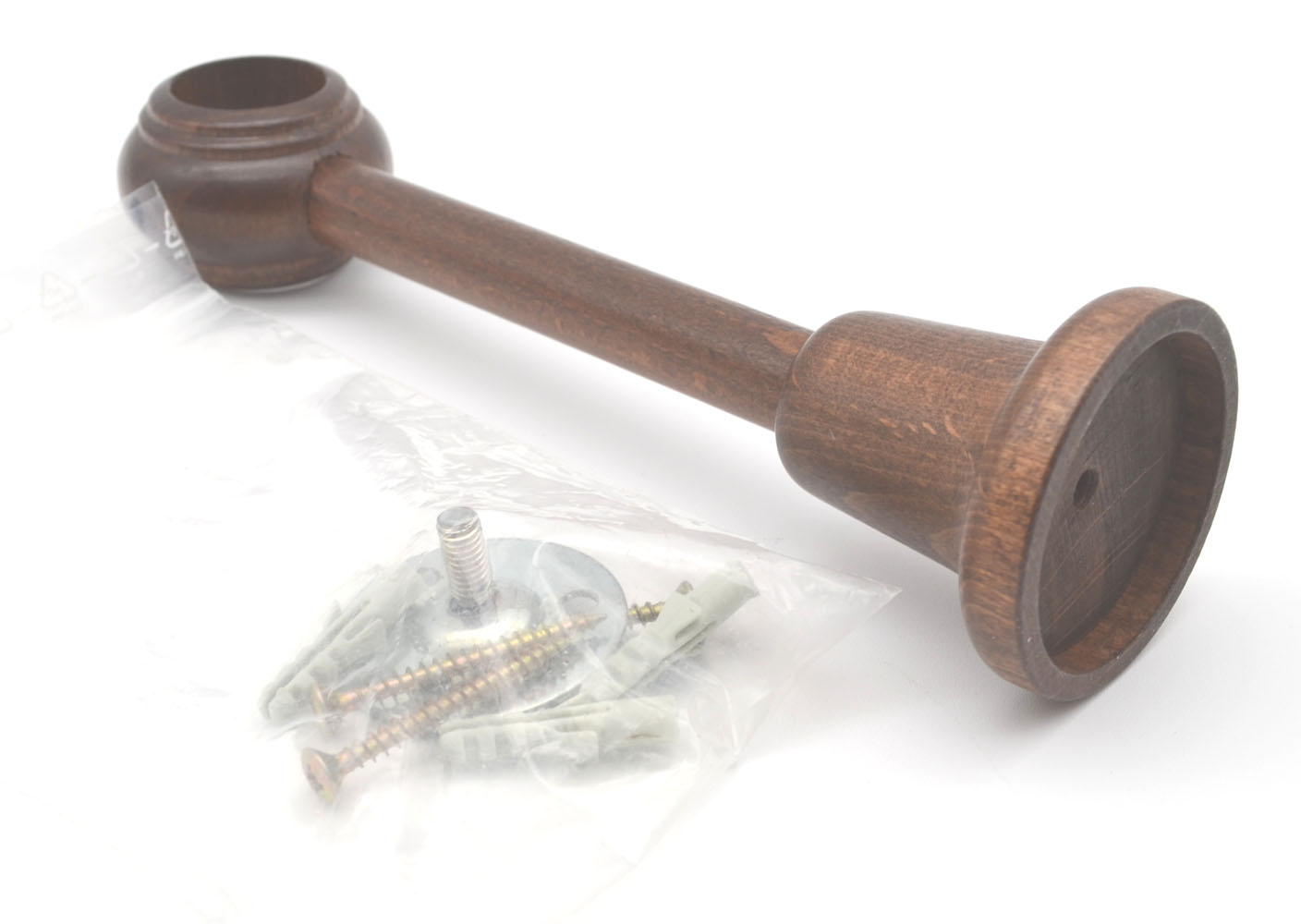 1 Wandträger für Stilgarnituren Ø 28 mm Holz Nussbaum WA 18 xm kürzbar