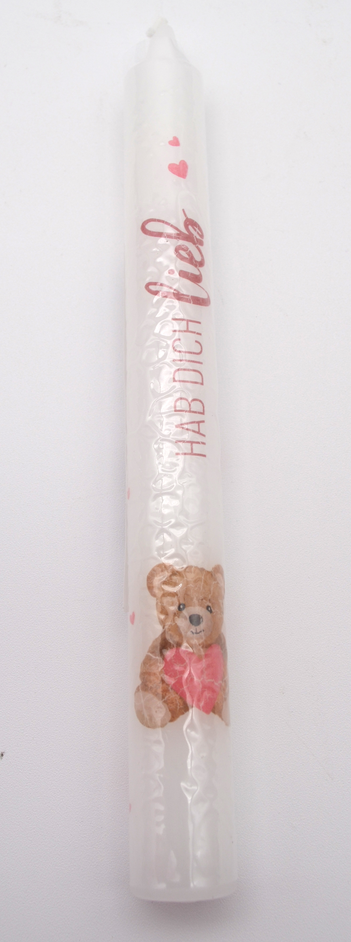 1 Stabkerze "Hab Dich lieb" Höhe 20 cm
