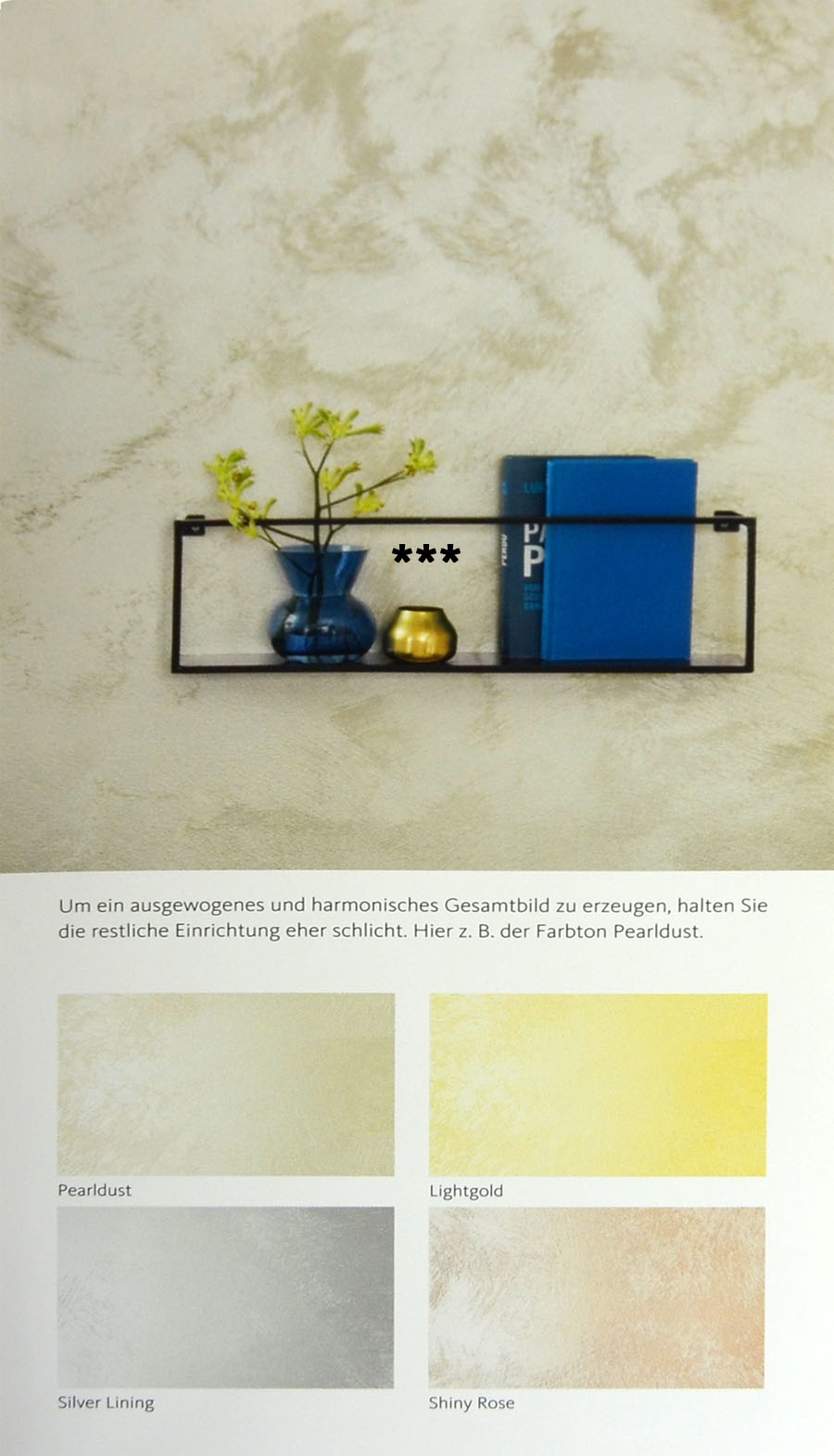 Schimmer-Optik Effektfarbe Pearldust 2,5 l incl. Kreativzusatz Schöner Wohnen