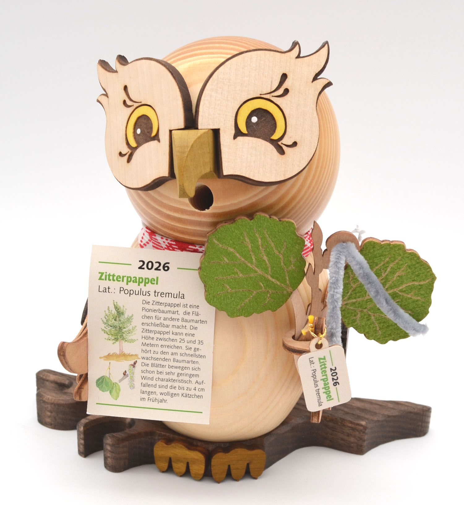 Jahreseule 2026 Zitterpappel Rauchfigur ca. 16 cm 