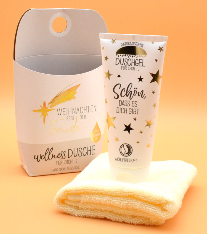 Wellness-Dusche für Dich Handtuch und Duschgel Weihnachten