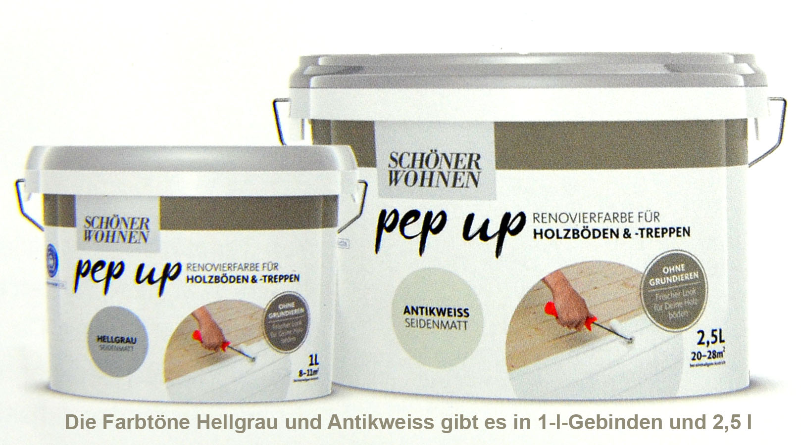 Pep up Renovierfarbe für Holzböden und -treppen Anthrazit seidenmatt 1l