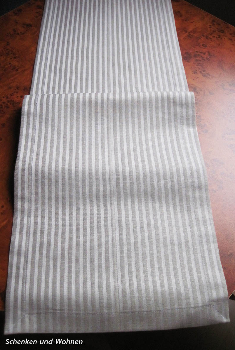 l_ufer_grau_gestreift_30_x_140_cm_1 Tischläufer Beige mit hellen Streifen und dezentem Glanz ca. 30 x 140 cm