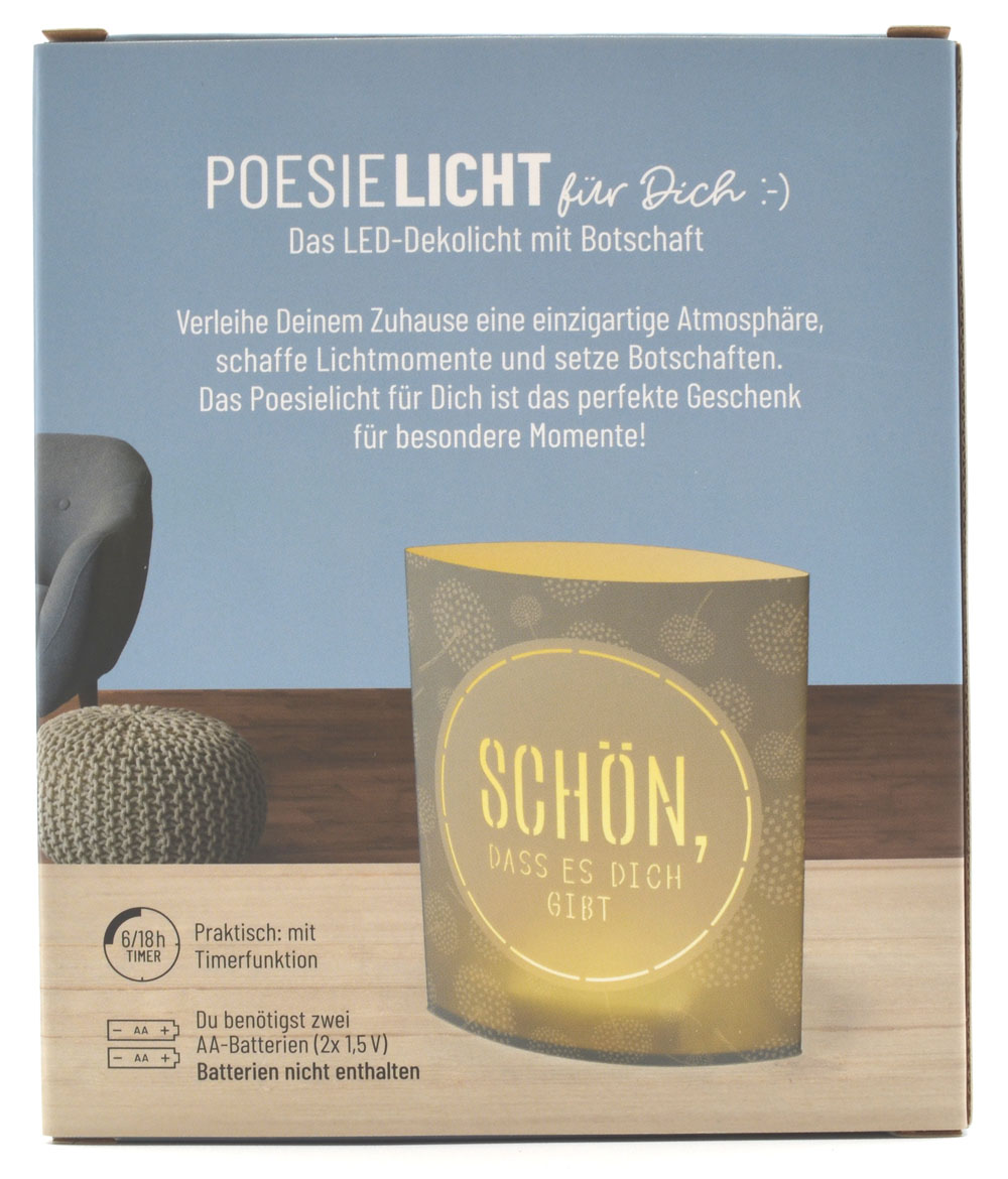 LED-Laterne Poesielicht Schön zum Stehen oder Hängen mit Timer 16x13,x5 cm