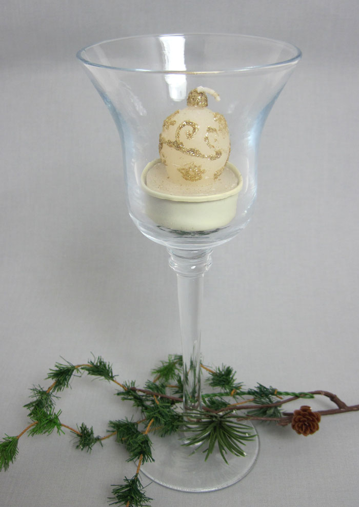 Teelichtglas Glasklar ca. 20 cm hoch