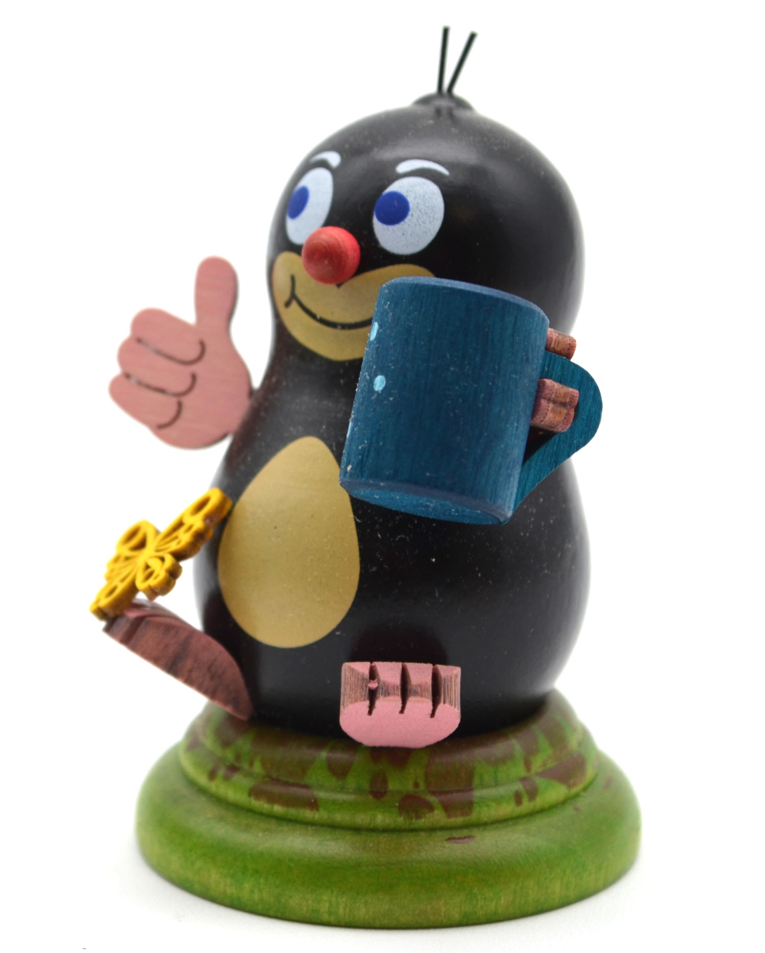 Maulwurf "Anna" mit Becher ca. 7 cm hoch 