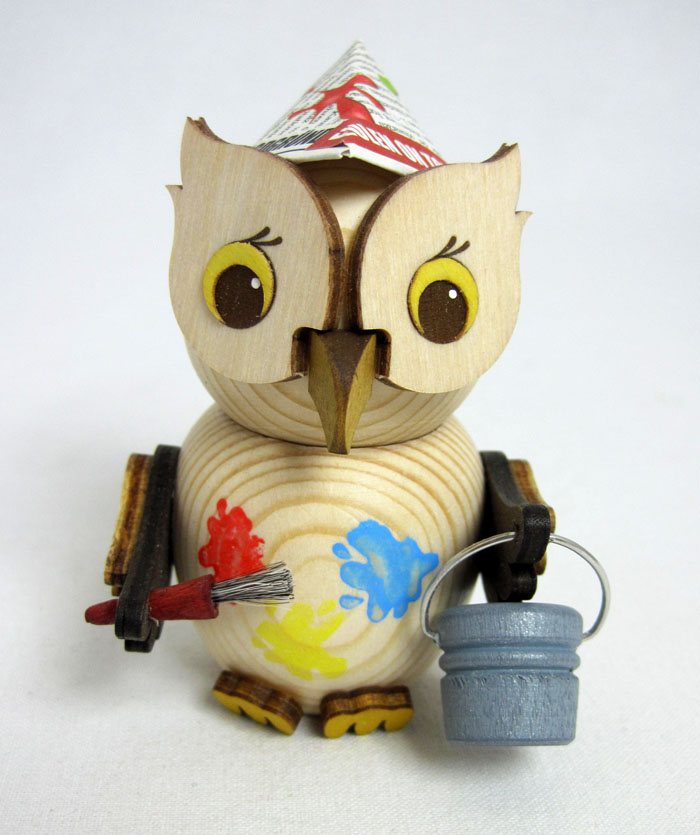 mini-eule_maler_37317_d2 Kuhnert - Minieule Maler - Neuheit 2019 ca. 7 cm