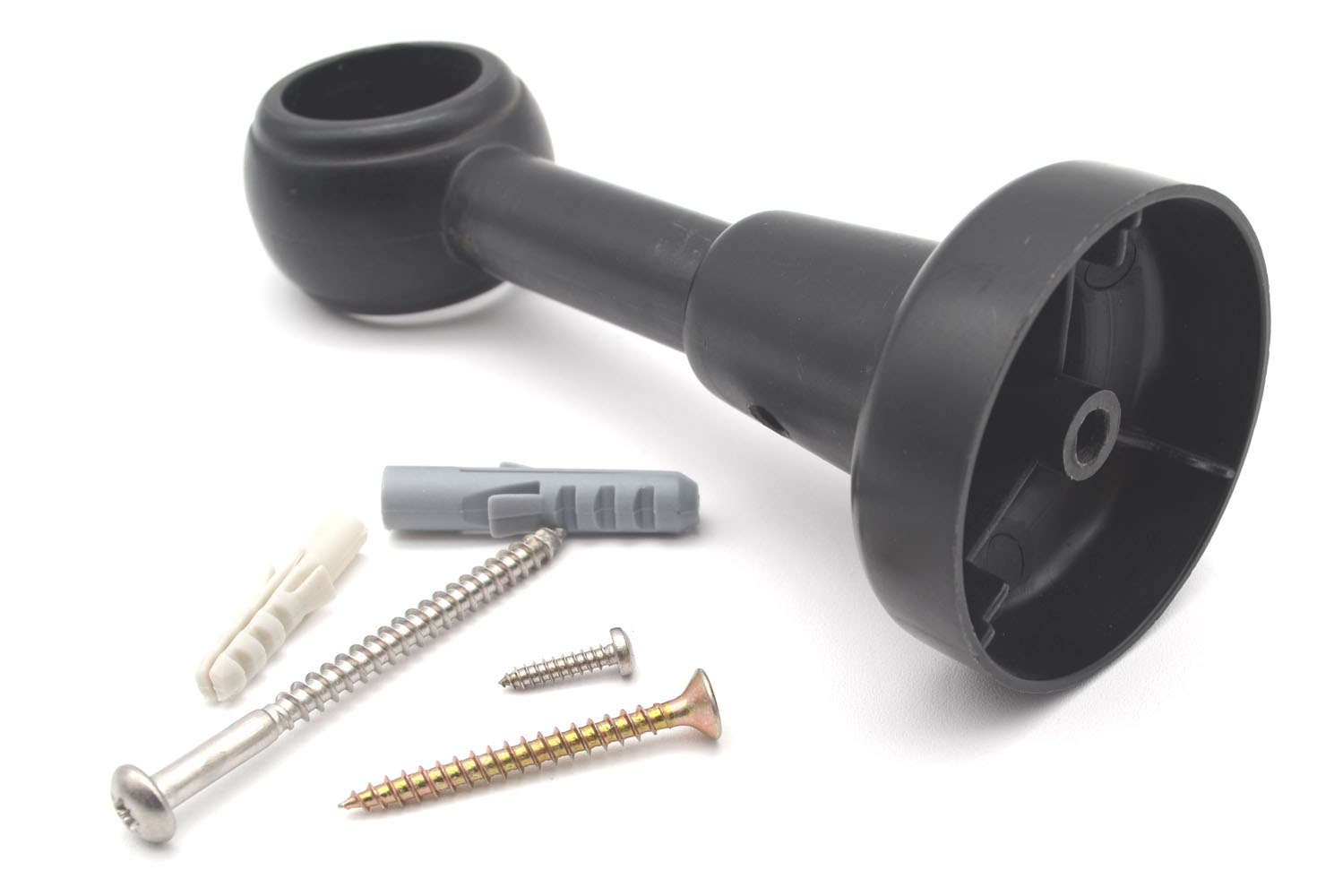 1 Wandträger geschlossen für Stil Ø 28 mm Kunststoff schwarz WA 12 cm 