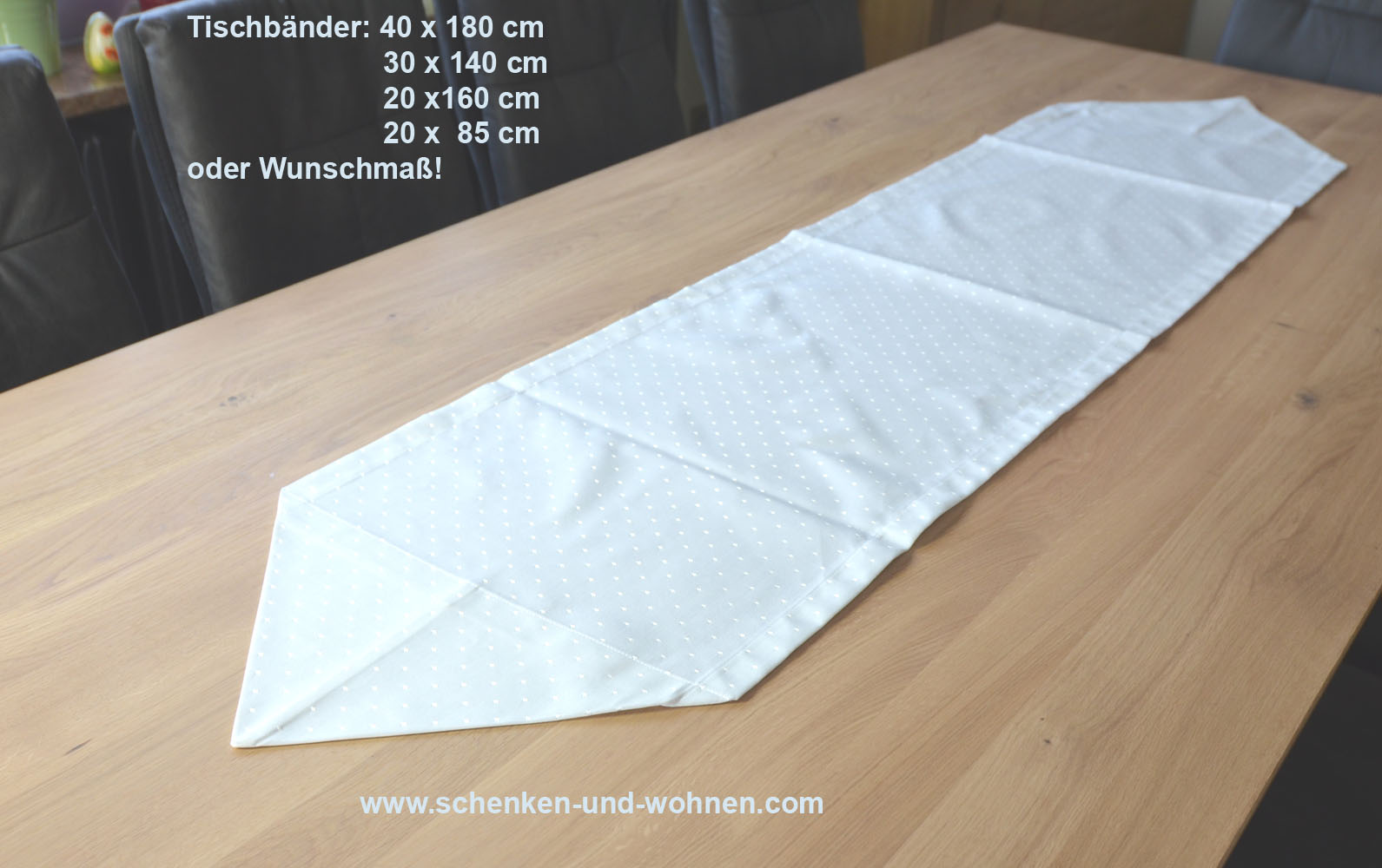 Tischwäsche Tischband 20 x 160 cm wollweiß