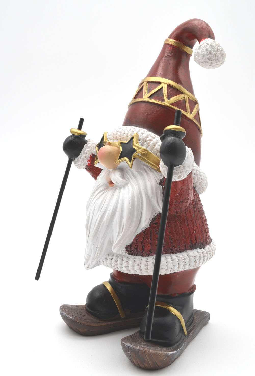 Weihnachtsmann mit Ski und Sternenbrille 19x9x9 cm (HxBxT)  Weihnachtsmann mit Ski und Sternenbrille 19x9x9 cm (HxBxT)