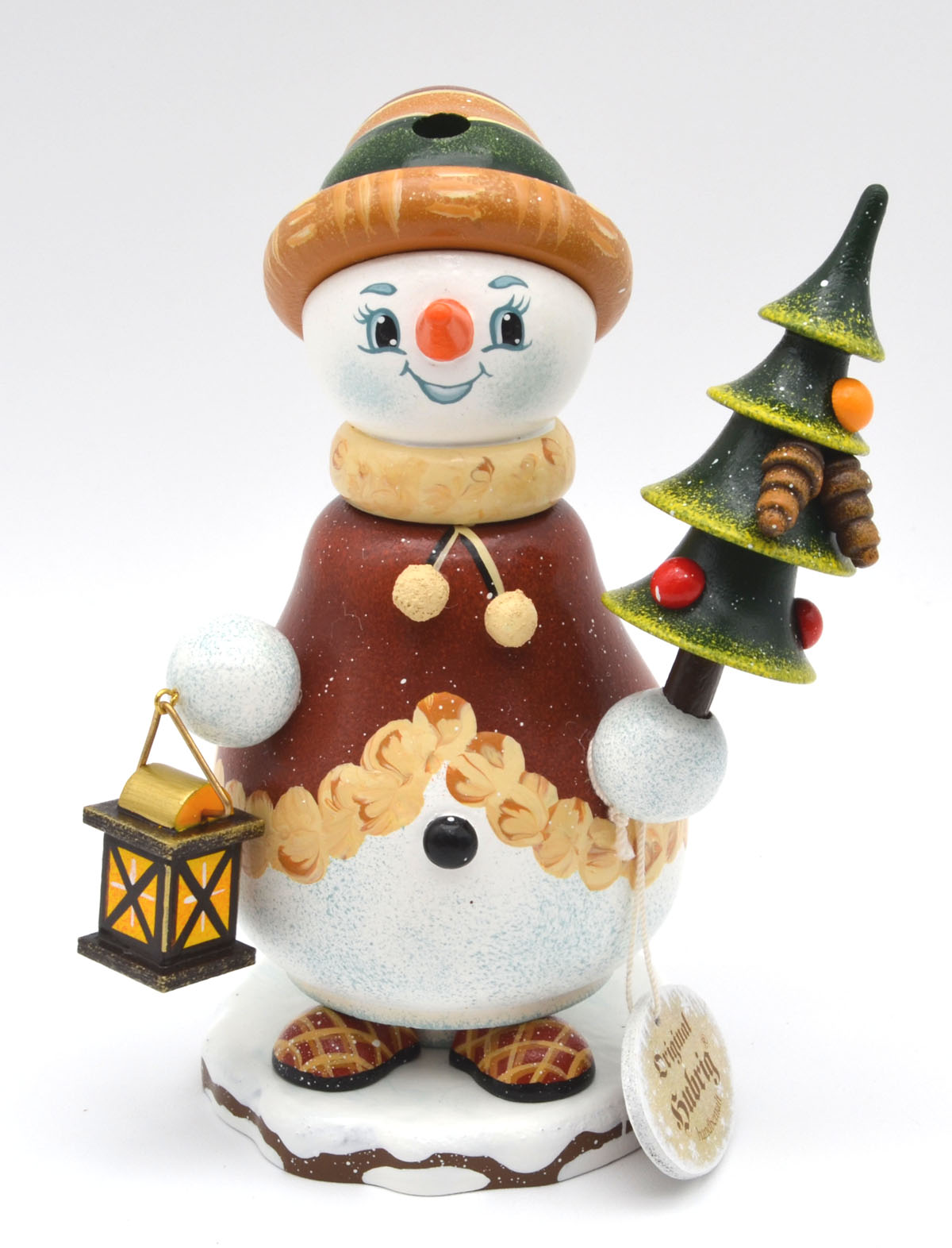 Hubrig Räucherwichtel „Schneeweihnacht“ 14 cm – handbemalte Holzkunst 