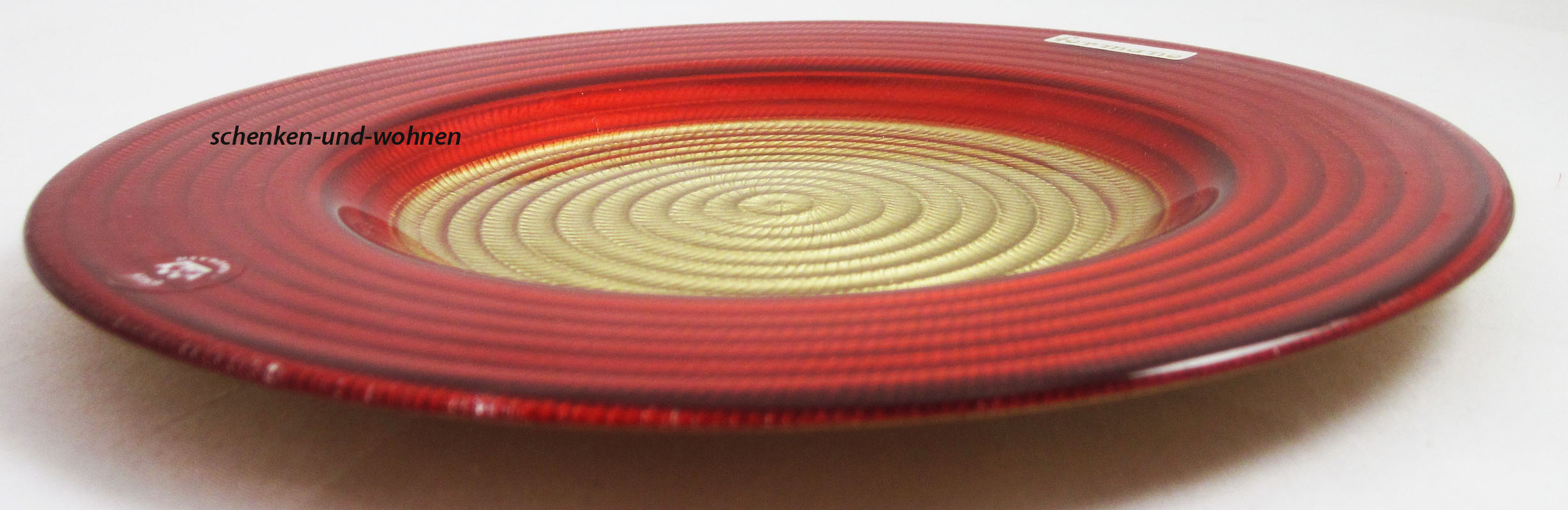 Geschenkset "Glasteller" mit 1 Kerze weihnachtlich dekoriert