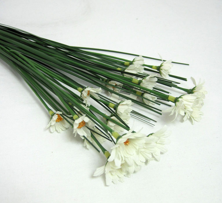 1 Gänseblümchen-Strauß künstlich Grün-Weiß ca. 49 cm