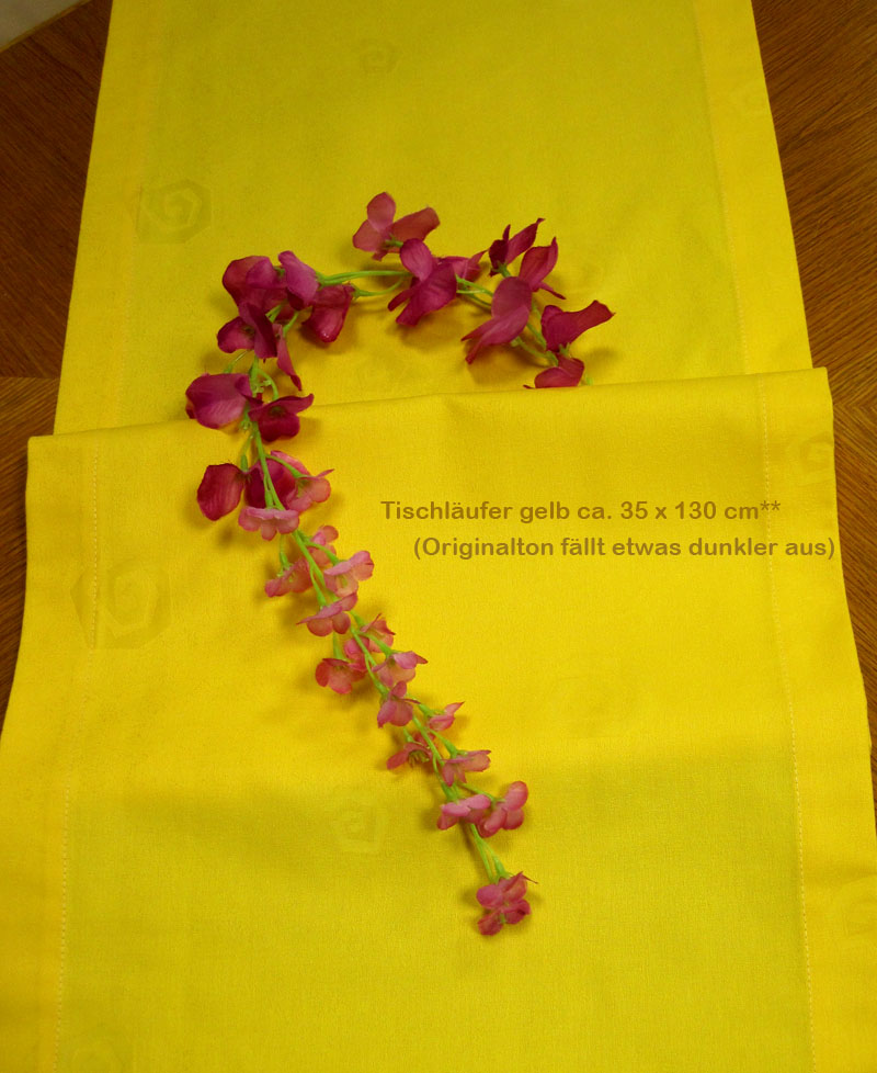 Tischwäsche Tischläufer ca. 35 x 130 cm gelb Kringel