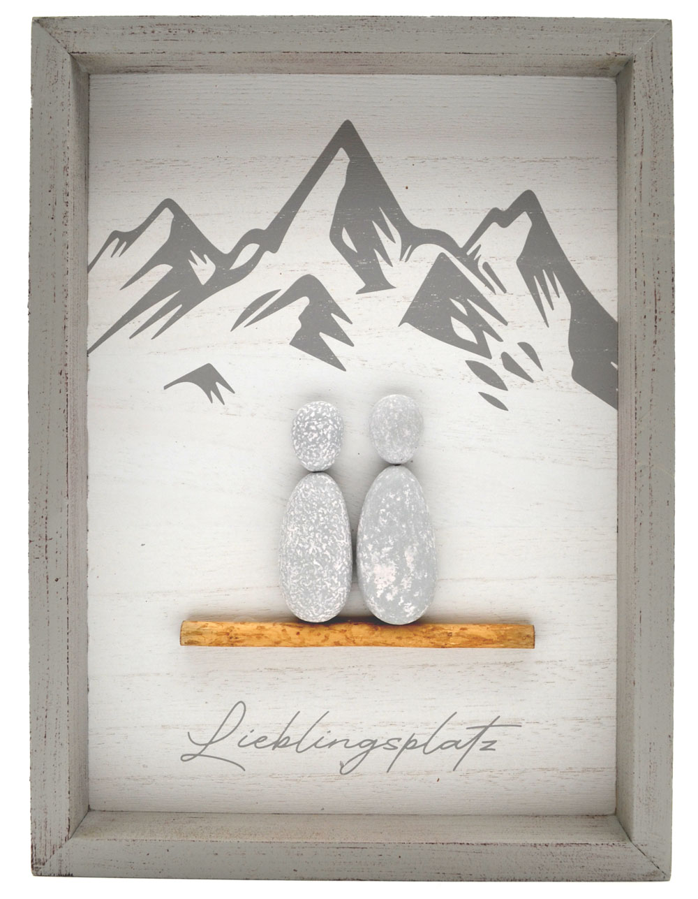 Steinbild rechteckig "Lieblingsplatz"  Spruch MDF grau 33x24x3,5 cm  Steinbild rechteckig "Lieblingsplatz"  Spruch MDF grau 33x24x3,5 cm