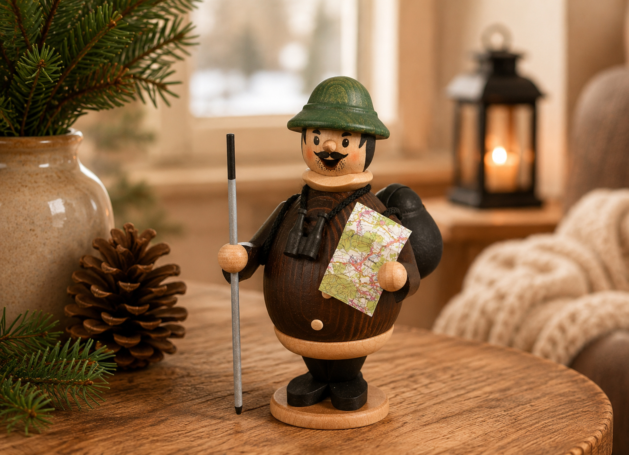 Rauchfigur Max "Wanderer" mehrfarbig ca. 16 cm