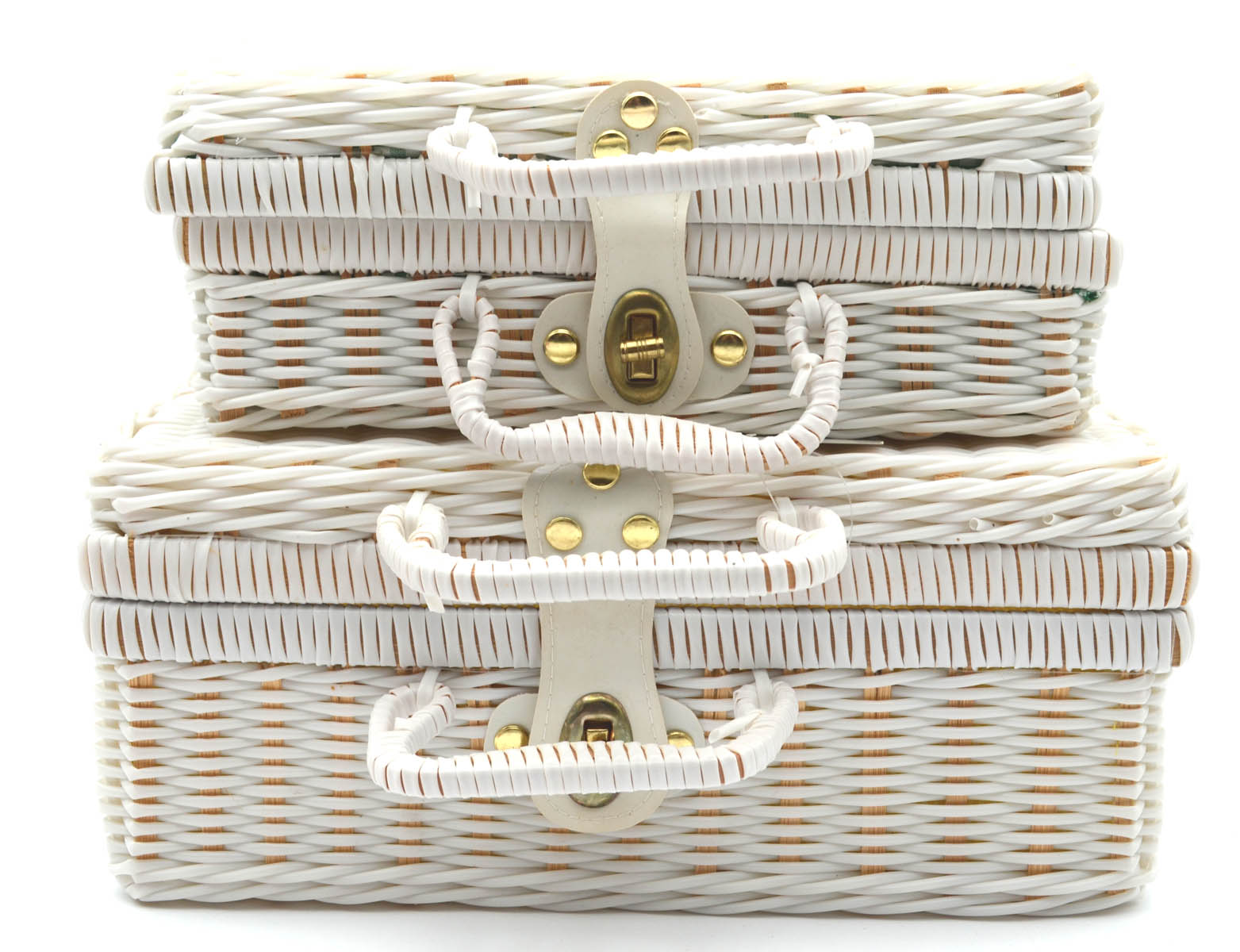 Kofferset 2teilig Jasmina Kunststoff weiß 30x23x14 und 25x19x10 (BxTxH)