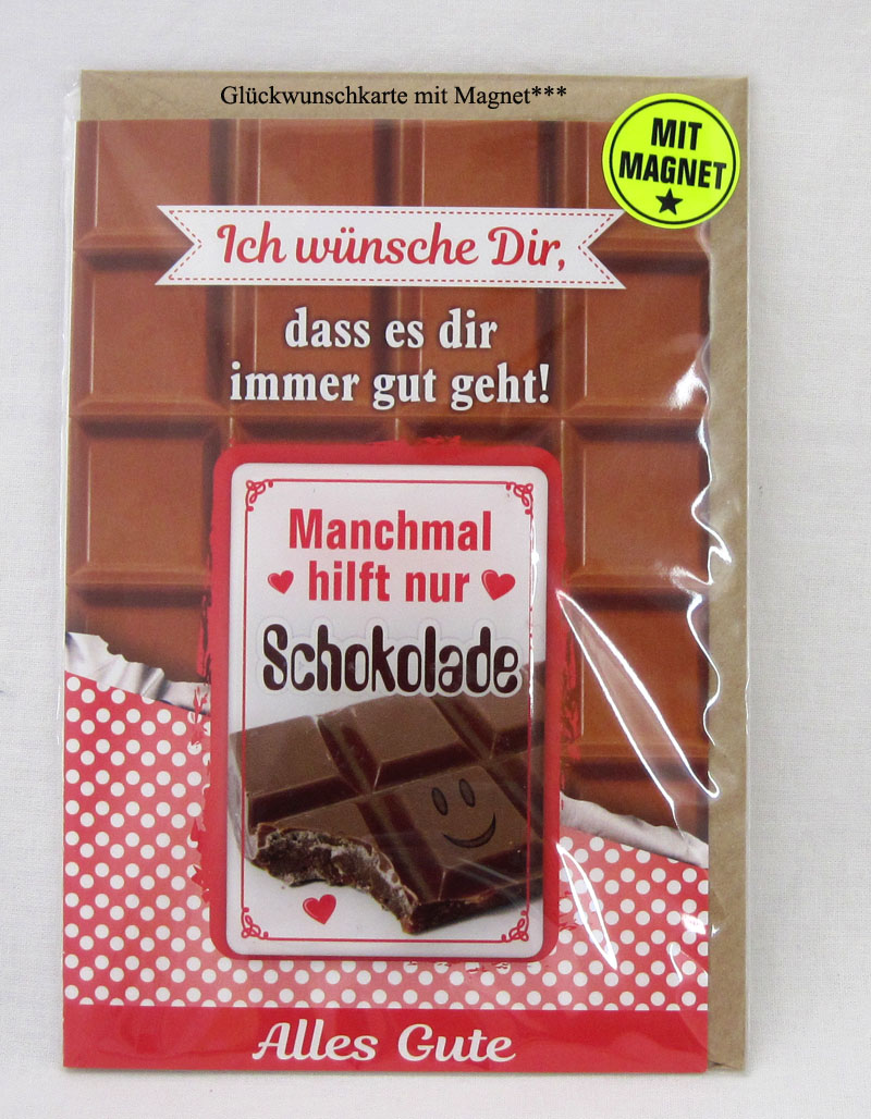 Glückwunschkarte mit Magnet " Ich wünsche Dir,..."ca. 17,0 x 15,0 cm