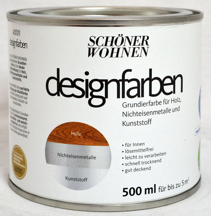 Designfarbe Grundierung für Holz, Kunststoff und NE-Metalle 500 ml