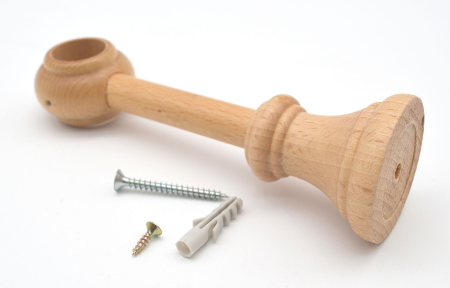 1 Wandträger für Stilgarnituren Ø 20 mm Holz Natur WA 13,0 cm  1 Wandträger für Stilgarnituren Ø 20 mm Holz Natur WA 13,0 cm