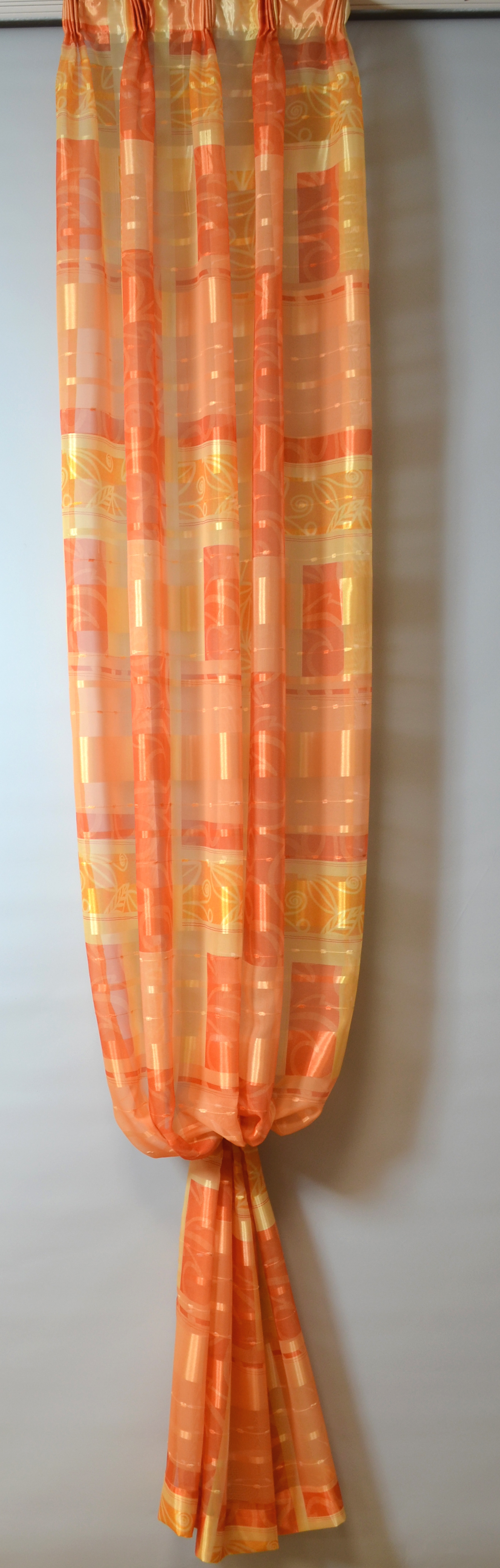 1 Seitenschal halbtransparent gemustert orange 0,45x2,60 m BxH