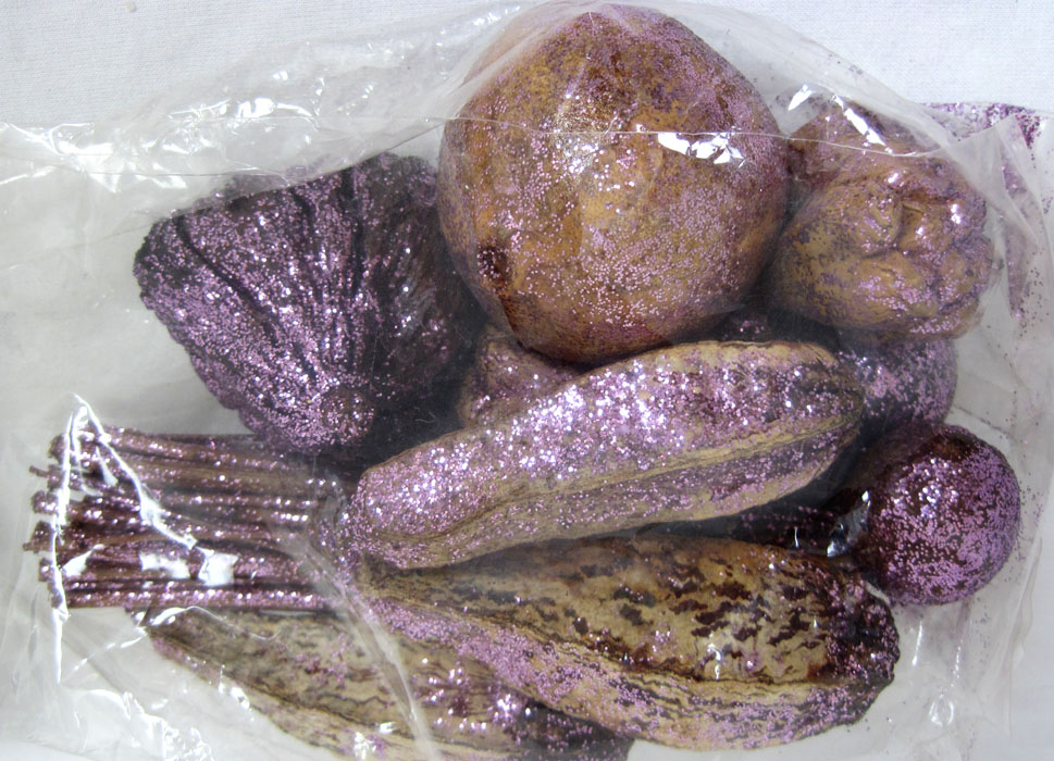 1 Hobby Deco Beutel gemischt mit Glitzer Lila