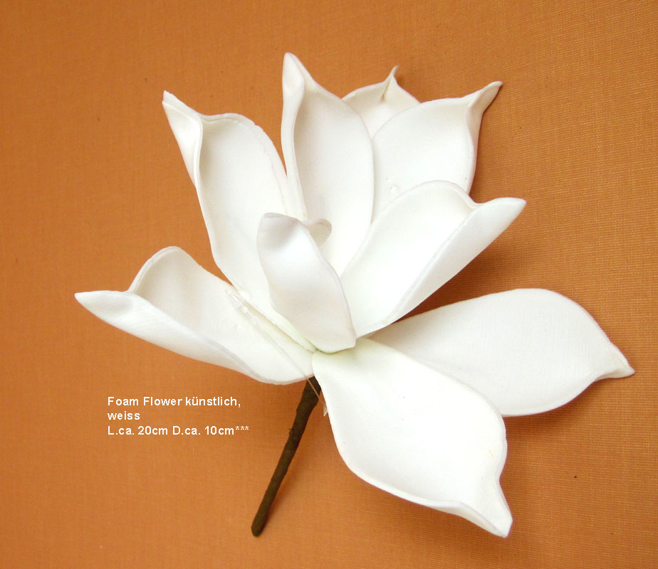 Foam Flower künstlich, weiss L.ca. 20cm D.ca. 10cm