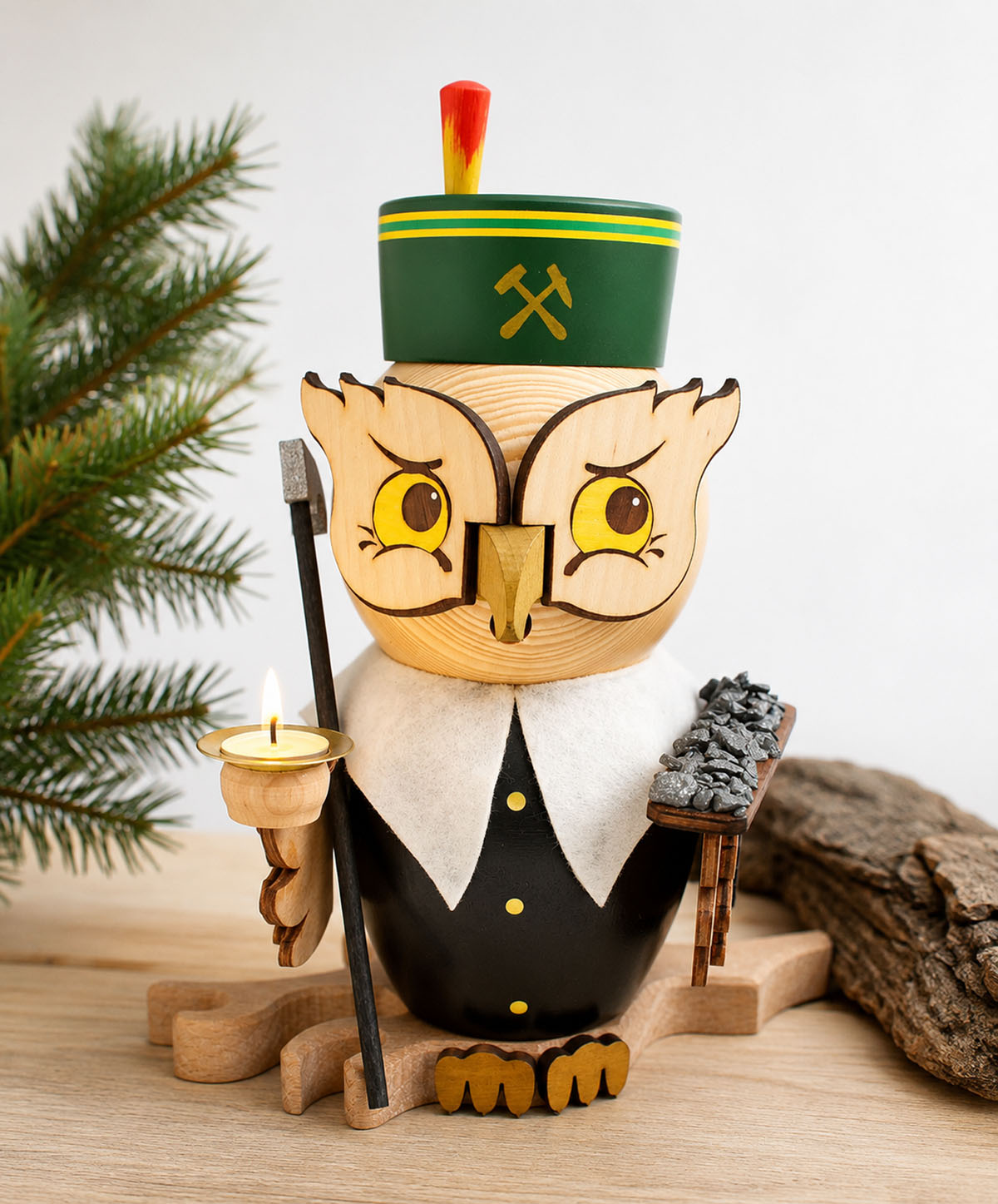 Raucheule Bergmann Rauchfigur ca. 15 cm - Neuheit 2026