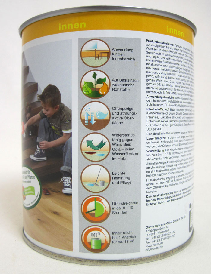 Osmo Hartwachs-Öl 3062 Farblos matt 750ml