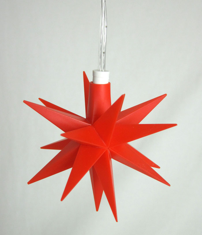 Baby-Stern 18 Zacken Rot, 8 cm LED und Timer, batteriebetrieben