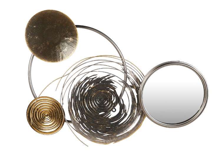 Wandrelief "Banks" Metall braun-gold-silber 83x58x8 cm (BxHxT)