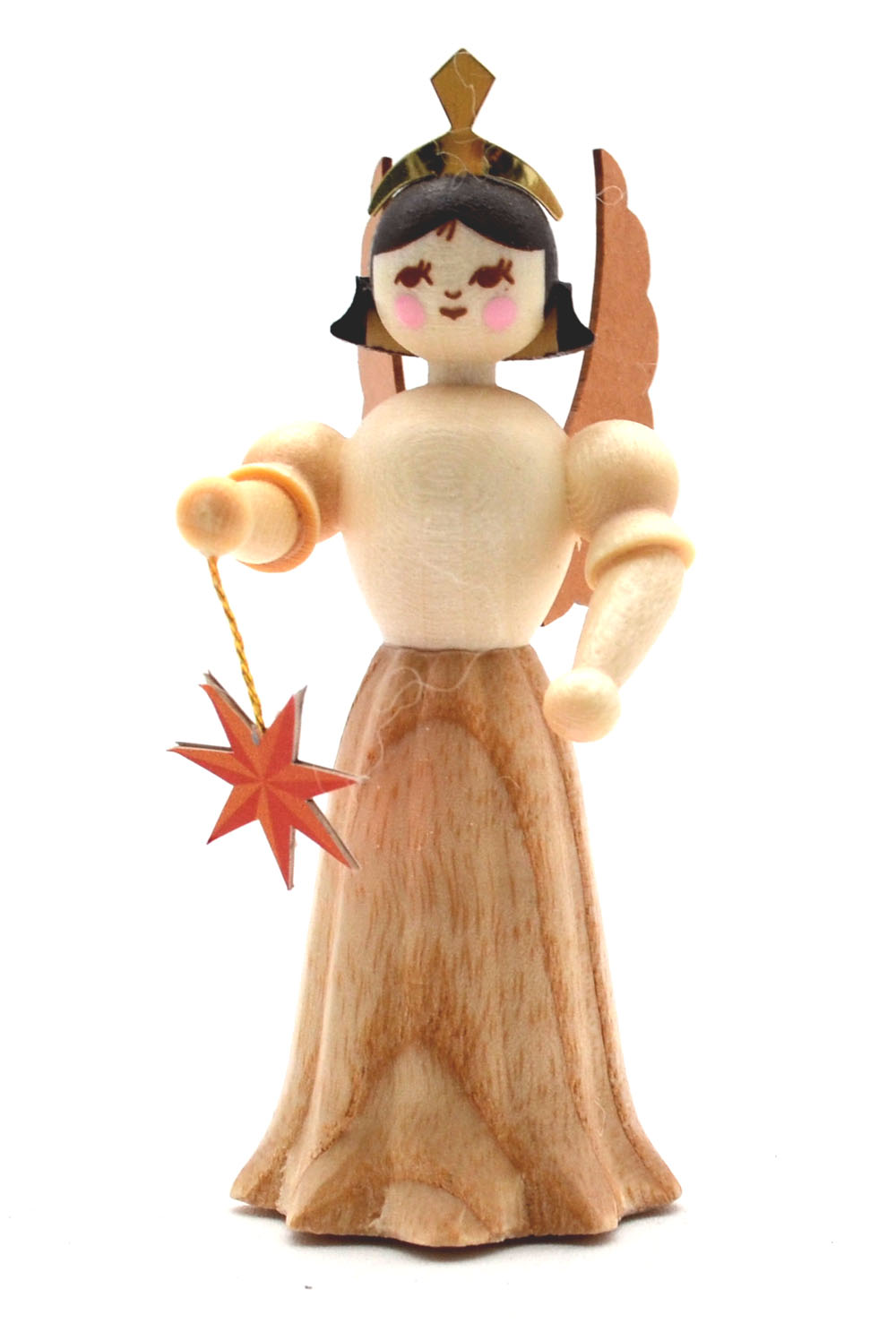 Engel Langrock mit Adventsstern Natur 7 cm Konzertengel  Engel Langrock mit Adventsstern Natur 7 cm Konzertengel