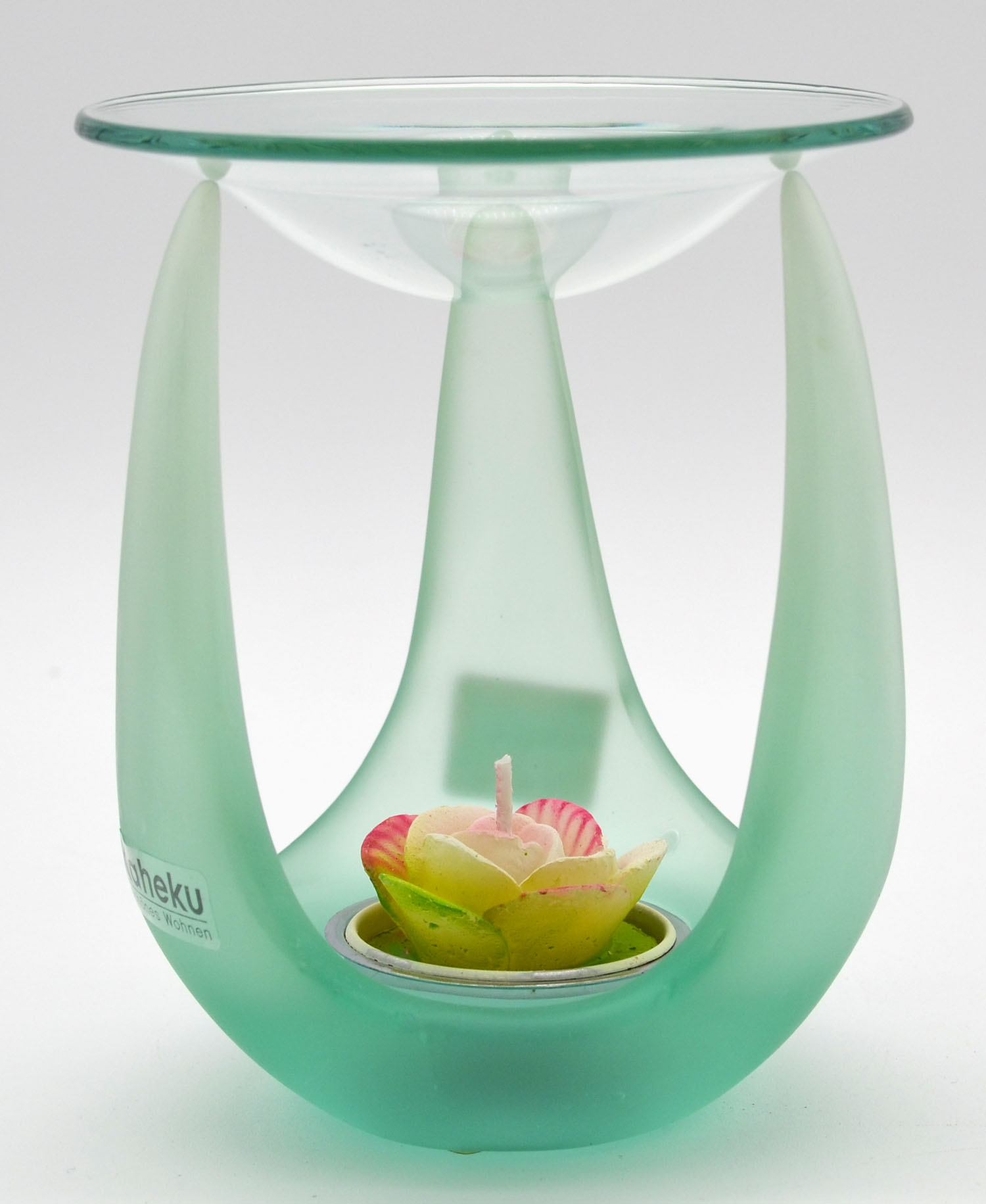 Duftlampe Türkis mit abnehmbarer Schale – Teelicht Aromalampe 12 cm