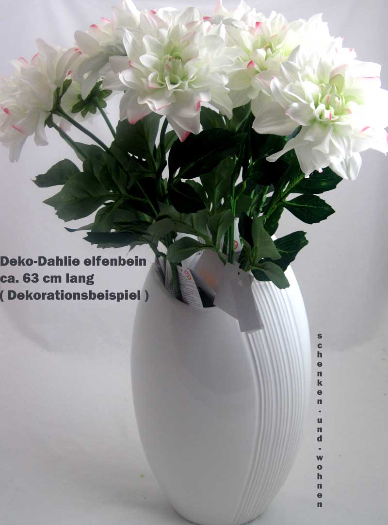 1 künstliche Deko - Dahlie elfenbein, ca. 63 cm Gesamtlänge