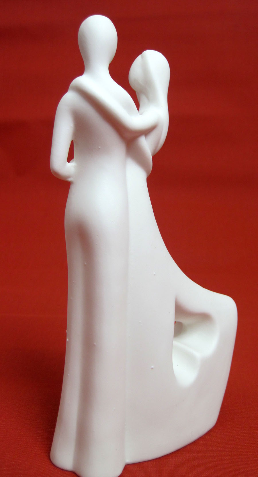 Porzellan Paar mit LED-Timer cremeweiss, ca. 21 cm