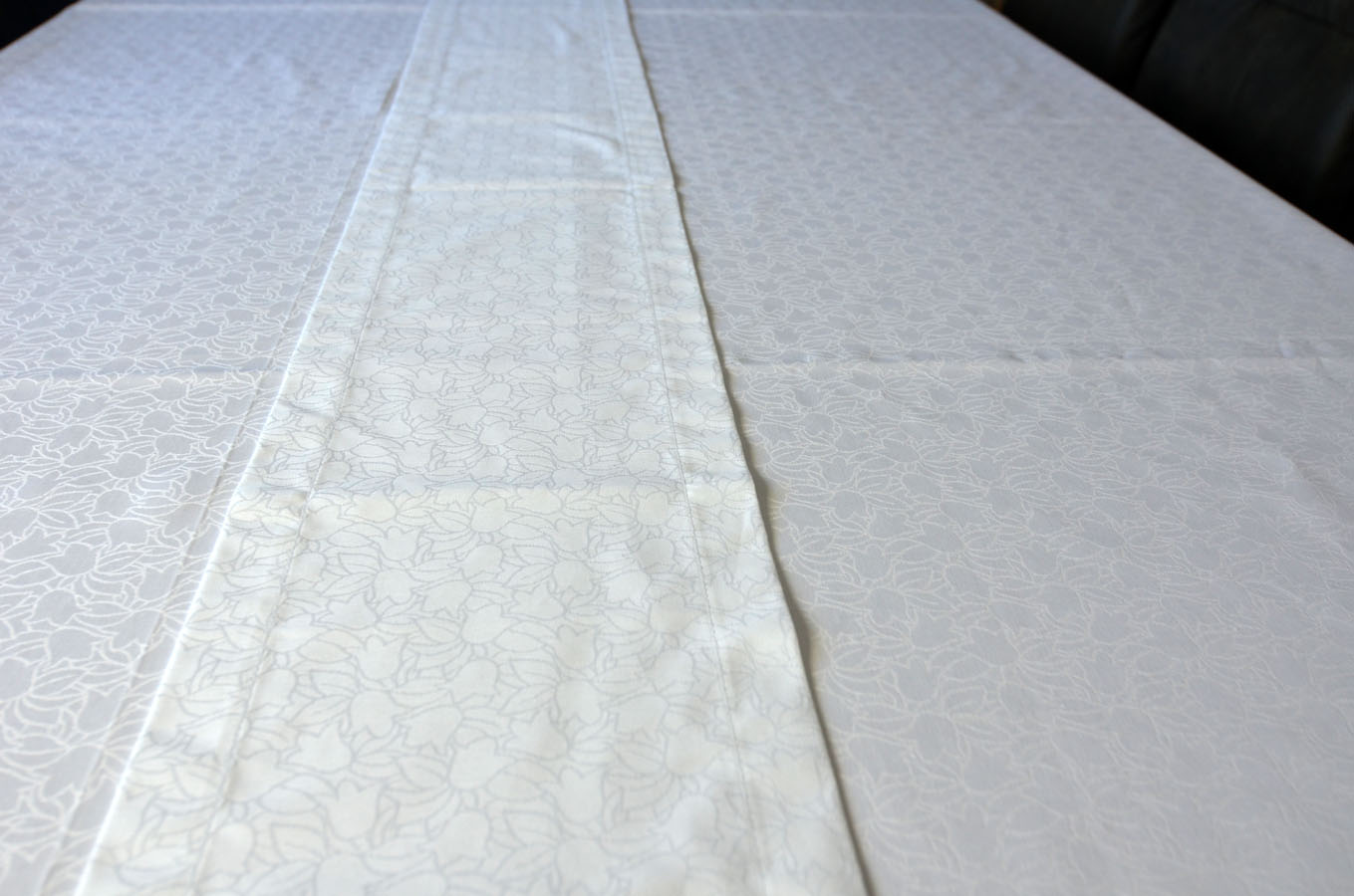 Tischwäsche Tischband 20 x 330 cm weiß Floral