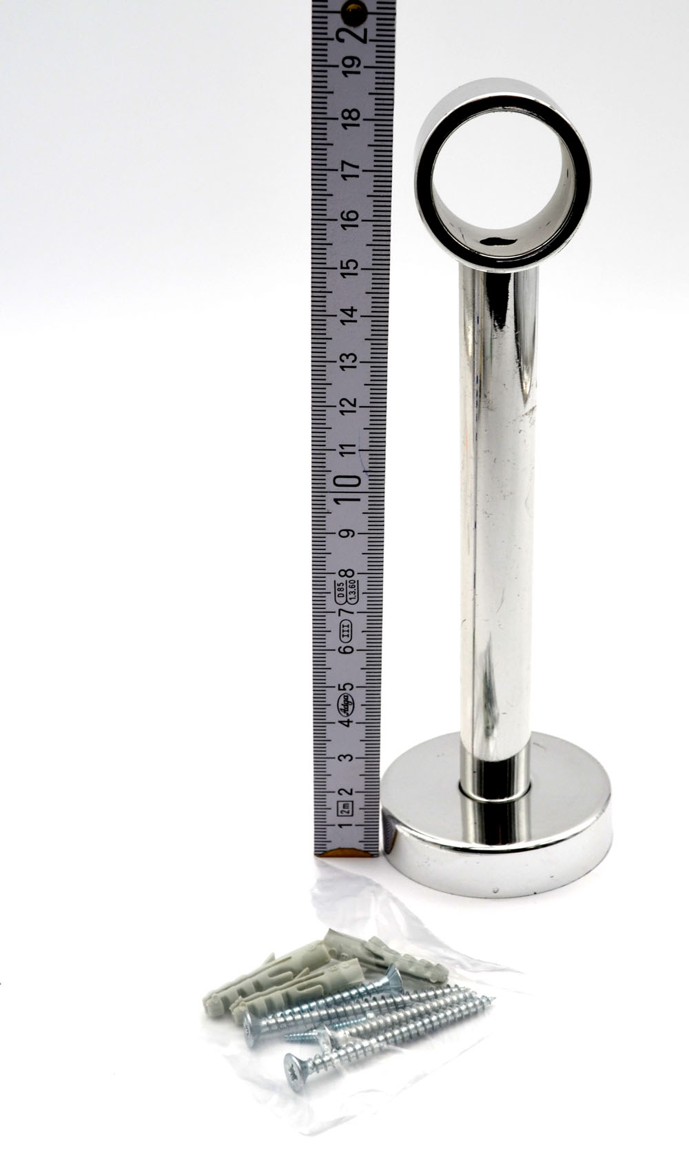1 Wandträger geschlossen für Stil Ø 28 mm Kunststoff chrom WA 16,5 cm