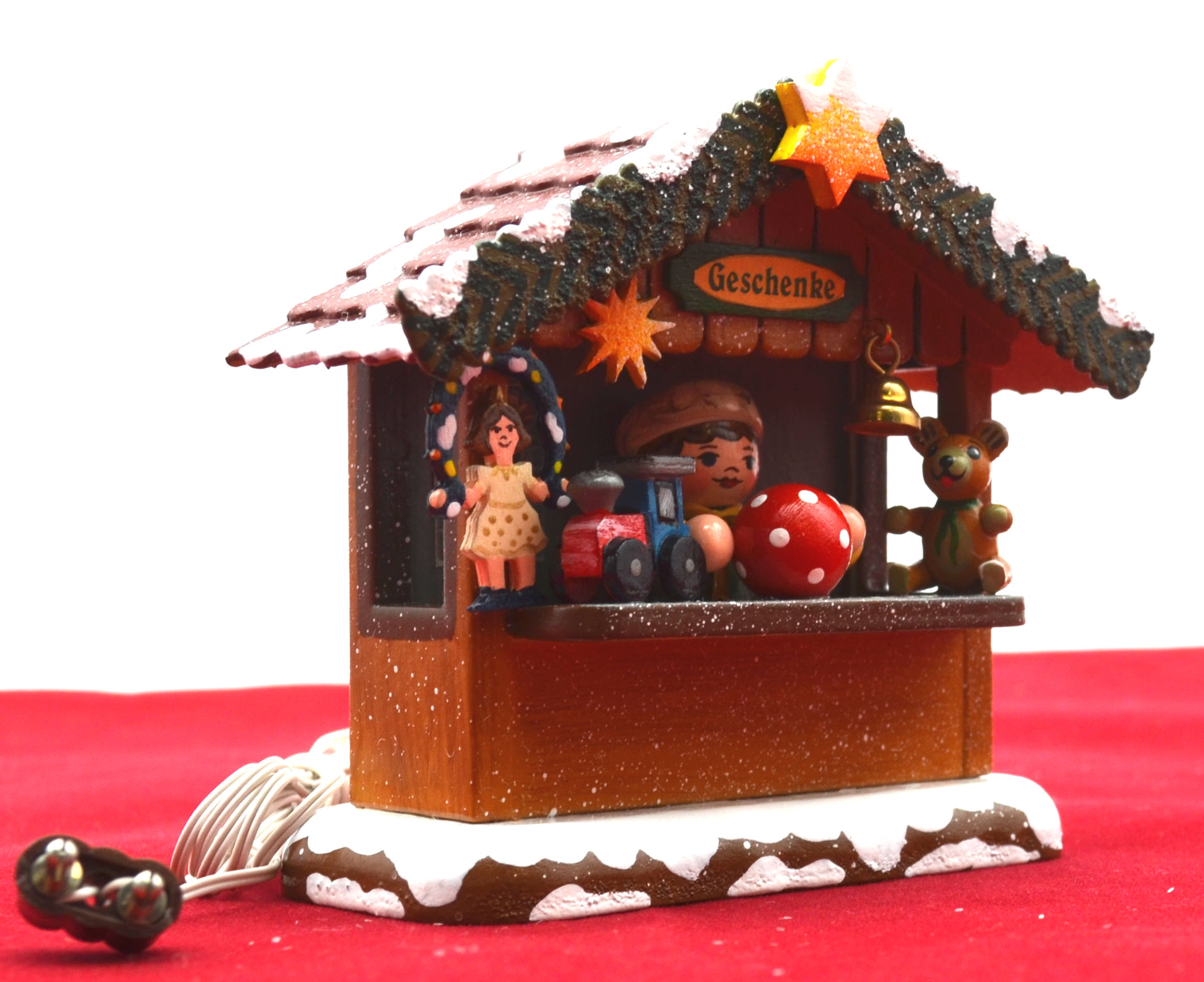 Hubrig - Wiki - Geschenkehäusel elektrisch beleuchtet ca. 9,5x8,5x4 cm (BxHxT)