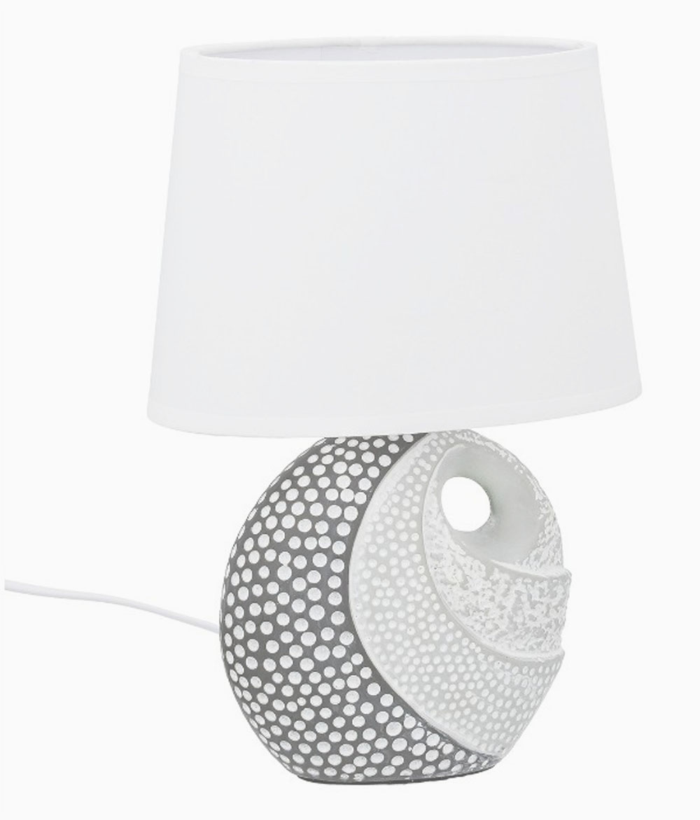 Tischleuchte "Nikiti V2" Keramik grau-weiß V1 29x20x11,5 cm (HxBxT) 