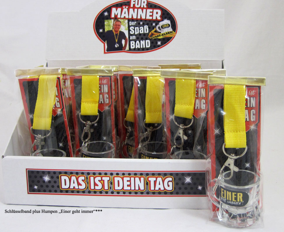 Für Männer "Der Spaß am Band" Schlüsselband plus Humpen